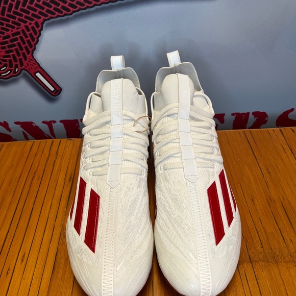 Adidas Adizero PrimeKnit White Red Football Cleats Mens Size 9 NEW - Picture 4 of 5